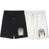 Street Tide Shorts Star Castle Alphabet Printed Leisure Shorts Men's Personality Sports Shorts Summer-Outfit
