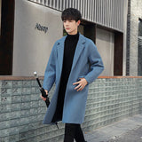 2023 Winter Woolen Coat For Men Long Tide Loose Wool Woolen Men's Trench Coat Spring And Autumn Coat-Outfit