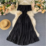 Shoulder Dress Summer Fairy Beach Dress Boho White Long Sexy Dresses For Women Party Elegant 2022 Korean Ruffle Clothes