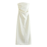 Folded Dress Design Autumn New Women's Breasts Collared Solid Color