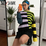Bold Shade 90s Fashion Grunge Stripe Sweaters E-girl Harajuku Knitting Women Long SLeeve Jumpers Fall Winter Streetwear