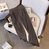 Suit Suit Pants Women Straight Loose 2025 New Spring And Autumn Leisure Wide Legs Commute Black