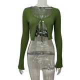 2025 New Niche Design With Female Cardigan Horn Knitting