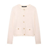 Homemade New Women's Ocean Gold Buckle Knitted Coat