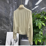 Silk Embroidered Shirt Women's 2023 Early Spring New Court Style Hollow-Out Shirt Socialite Temperament-Outfit