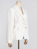 Toloer Lapel Suit Jacket Women 2024 Summer New Button Splicing Advanced Sense Women's Thin Small Suit-Outfit