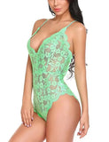 New Lady Passion Lingerie Lace Hanging Neck Tights Deep V Sexy Lace