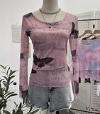 Sunscreen Mesh Yarn Women 2025 Summer New Long-Sleeved T-Shirt