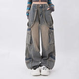 Women Autumn Dopamine Wearing Retro Work Pants To Make Old Pocket Design Straight