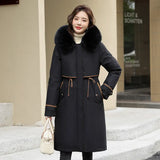 Detachable Cotton-Padded Clothes To Overcome The Female Winter 2024 New Live Live Face Long Over The Knee Thick Cotton Clothes-Outfit