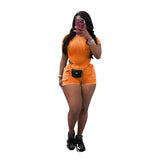 Toloer New Women's Casual Wash Jumpsuit Shorts Suit-Outfit