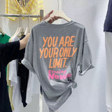 Toloer Short-Sleeved T-Shirt Women's Summer 2024 New Korean Version Loose Casual Versatile Stereo Foam Letter Half Sleeve