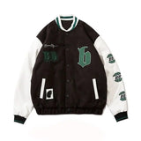 Retro Letter Embroidery Jackets Coats Women's Street Hip Hop Heavy Industry Baseball Uniform Couple Trend Loose