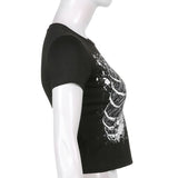 Print Round Neck Grunge Shirt-Outfit