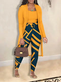 Popular Style Autumn And Winter Women's Fashion Sexy Coat Trousers Three-Piece Set-Outfit