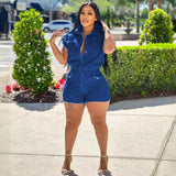Women's Tight Waist Jumpsuit Women's Summer Street Sexy Elastic Denim