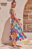 Summer Women's New Commuting Sleeveless Hot Girl Prints Long Sling Dress