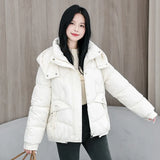 2024 New Down Cotton Clothing Women's Short Small Foreign Air Thick Warm Hat Winter Bread Coat Tide-Outfit