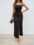 Women's Summer New Sexy Square Collared Back Sling Skirt Dress