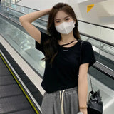 Toloer Design Sense Short-Sleeved T-Shirt Female Summer Korean Version 2024 New Hot Girl Wind Pure Desire White Bottom