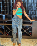 Women's Ins Style Street Big Pocket Wide Leg Pants Loose Hanging