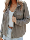 Zipper Jacket Women Button Down Outerwear Spring Autumn Casual Streetwear Drawstring Hem Jackets Fashion Aesthetic Female