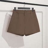 Toloer White Suit Shorts Female Black Summer Thin 2024 New Loose High-Waist A-Line Casual Wide-Leg Hot Pants-Outfit