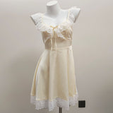 Girl Lace Sexy Sling Dress Girl Summer Pure Lust Style High-End Private Room Dew Back Silky Home
