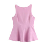 Tie With Bare Back Vest 2025 Spring Sleeveless Waist Skirt Swing Women's