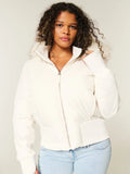 Women's Autumn And Winter Fashion With A New Short-Term Warm Collar Collar Zip Cotton Coat