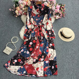 Long-Sleeved Dress With Large Flowers-Outfit