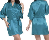 Women's Nightgray Simulation Silk Color Clove And Robe Light Face Solid Color Thin Cardigan Summer Sexy Short