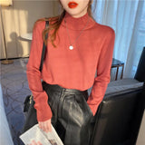 Milk Sweater Women Wear Semi-High Collar Knitted Bottomed Sweater In Autumn And Winter, A New 2023 Soft Top Inside-Outfit