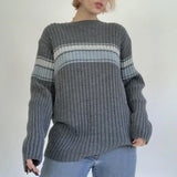 Striped Ribbed Downtown Sweater-Outfit
