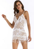 Sexy V-neck Sleeveless Lace Tassels