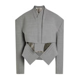 Long Button Coat Coat New Collar Right Shoulder Wind Coat Loose Temperament