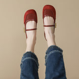 Toloer Ballet Shoes French Mary Jane Shoes Summer With Skirt Flat Single Shoes Driving