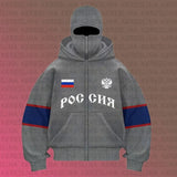 And Winter Double Hat Jacket Y2K Letter Printing Street Trendy Men's And Women's Hoodie