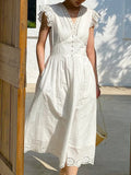 French Dress Women Summer White Long Dress Famous Small Fragrant Style Dress Shenzhen Nanyou Women's