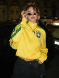 Yellow Zipper Brazil Tracksuit Jacket-Outfit