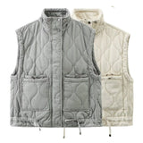 And Winter New Women's Clothing Collar Casual Sleeveless Gray Cotton Vest Vest Vest