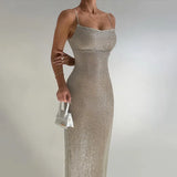 Hanging Beads Fine Flash Dress Dress Woman 2025 New Hot Girl Sexy