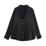 Women's Clothing In Autumn 2025 20 Color Buff Silk Densate V Collar Long-Sleeved Striped Vertical