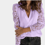 Ol Commuting Stitching Lace Long Sleeve Slim Women's
