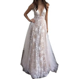 Summer New Women's Dress Sexy Lace Lace Deep V Sleeveless Evening