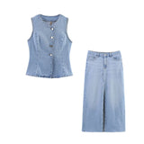 Homemade New Women's Dress Classic Denim Vest M. .