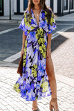 Summer Women's New Sexy High-Waist Fashion Print Open Skirt Dress