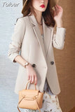 Women Blazer Coat Fashion Long Sleeve Tops Outerwear Chic Elegant Long Sleeve Basic All-match Office Streetwear New