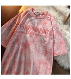 Toloer Top Embroidered Letters Lovers Girlfriends Short-Sleeved T-Shirt Female 2023 Summer Loose Student Top Women's