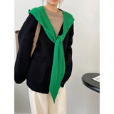 Hooded Shawl Autumn Winter Warm Scarf Hat Scarf for Women